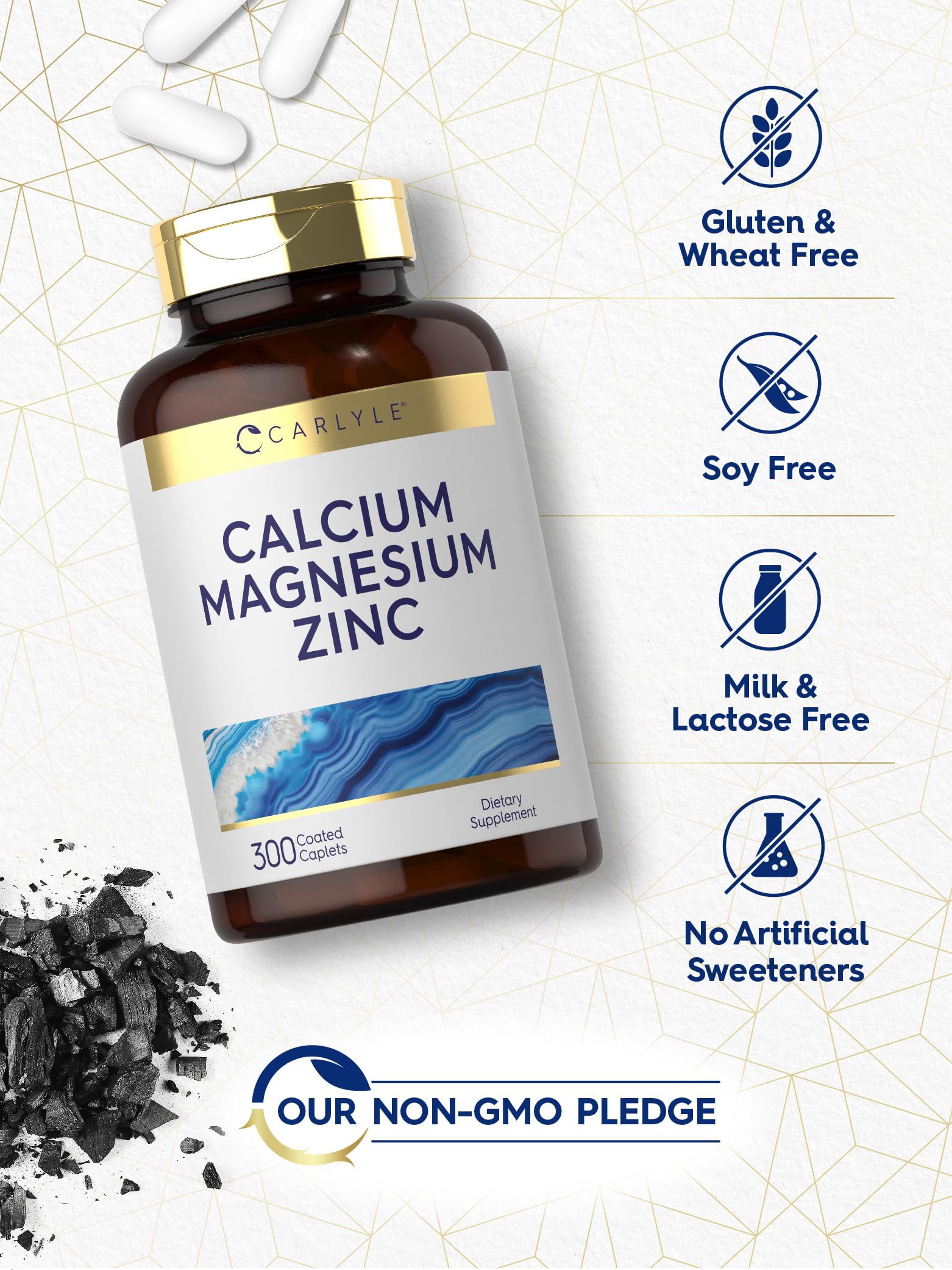 Carlyle Calcium Magnesium Zinc | 300 Caplets — Amazon image 5
