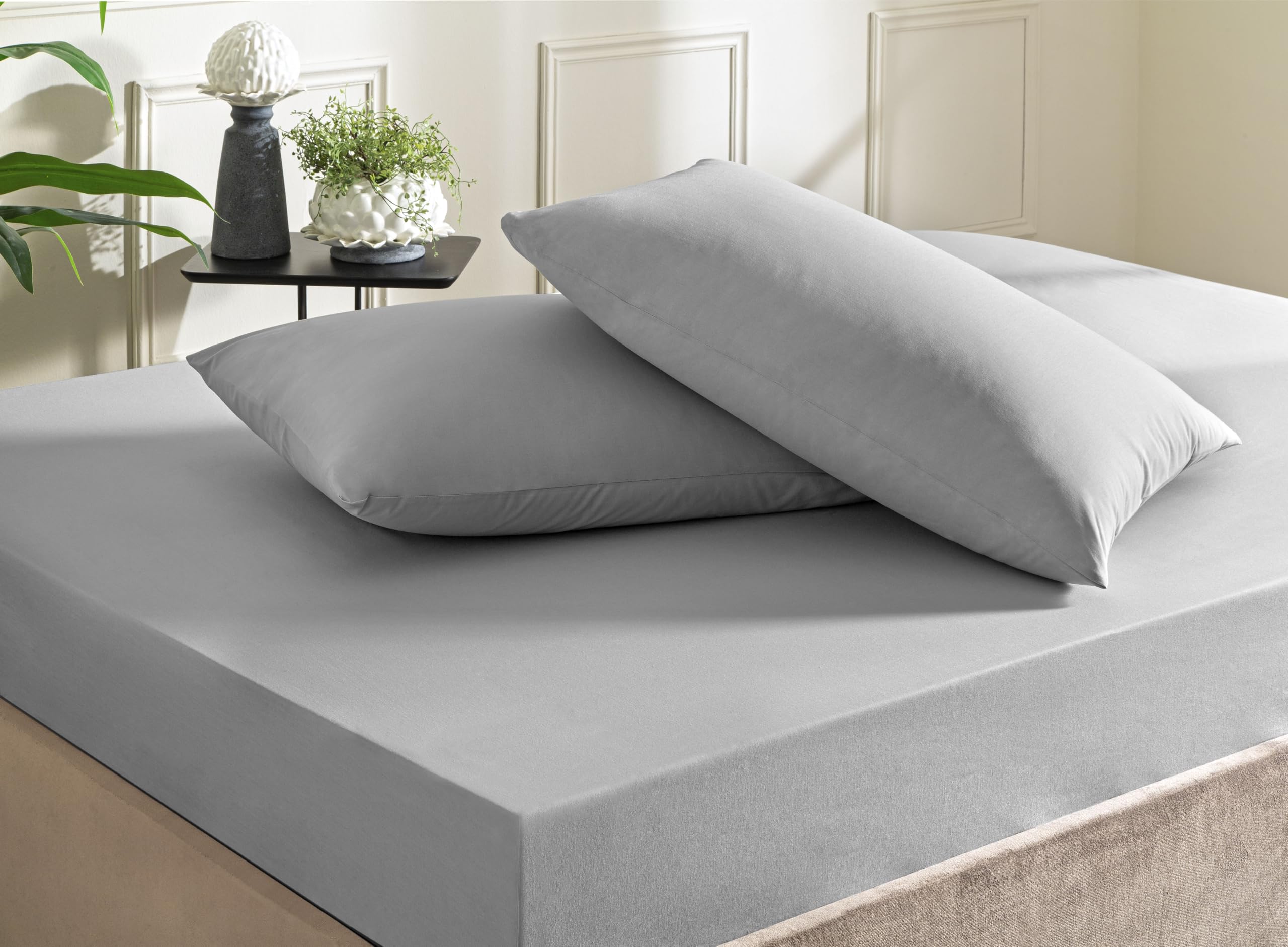 Taç Color Dreams Ranforce Çift Kişilik Fitted Çarşaf Seti Antrasit