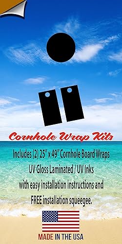 Miniatura 6 de Boardwalk Cornhole Wrap #733  Calcomanías gráficas personalizadas de cornhole con nombre de la familia, incluye espátula de aplicación, juego de (2)