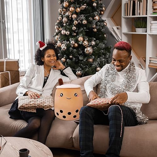 Miniatura 10 de KEDE - Divertida almohada de peluche de personaje de caricaturas juguete de felpa con forma de taza de té Boba, almohada con forma de taza de té