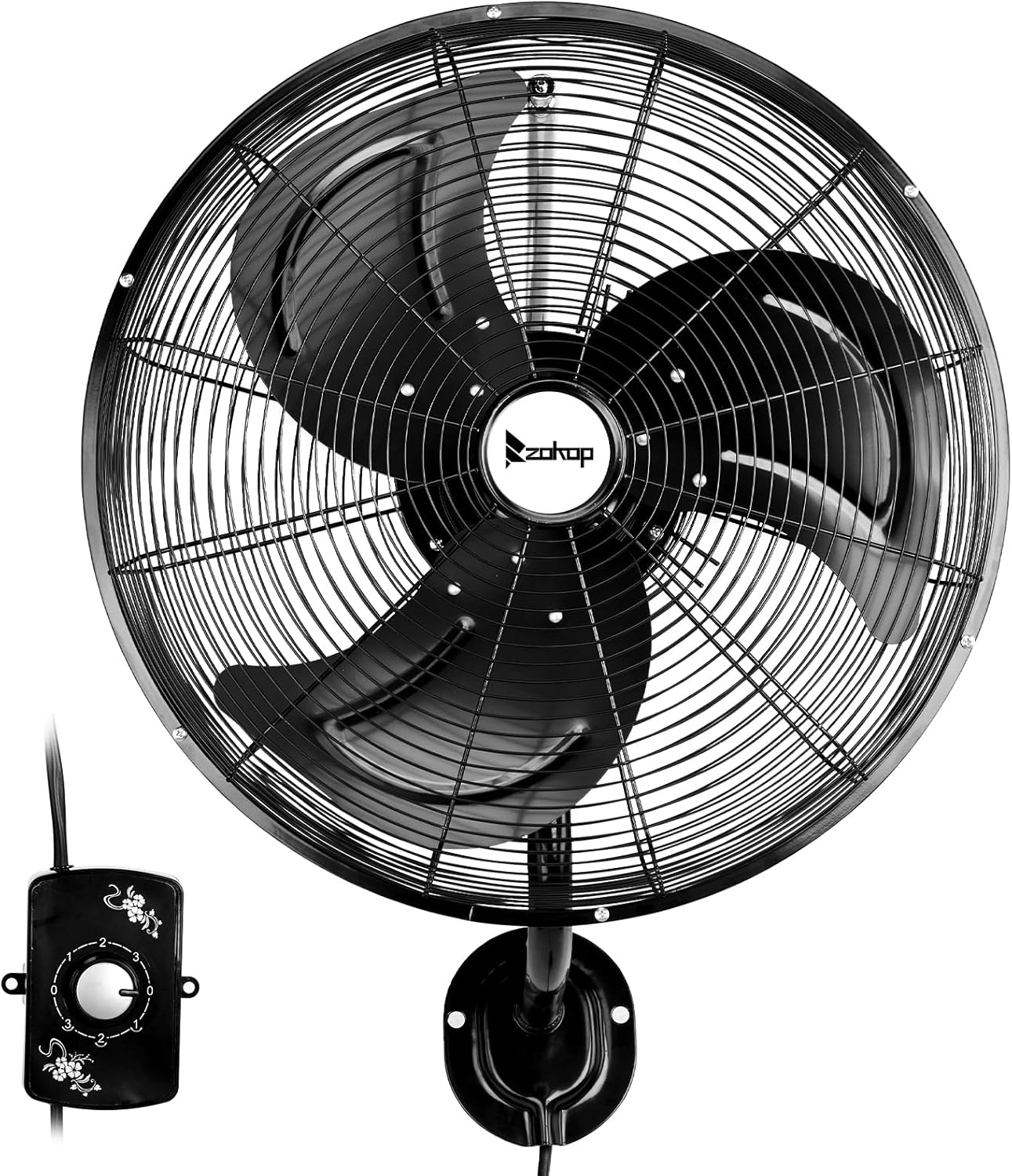 Winado 18 inch Wall Mount Oscillating Fan, High Velocity 3-speed Max 4592 CFM Industrial Wall Fan w/Aluminum Blades for Indoor, Commercial, Residential, Warehouse, Garage