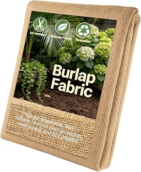 20" x 7 ft Burlap Fabric Roll, Multipurpose Natural Jute Burlap for DIY Crafts, Rustic Home Decor, Gardening Burlap Cloth, Tree Wrap & Weed Barrier Fabric
