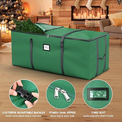 Miniatura 3 de Mrrihand Bolsa de almacenamiento para árbol de Navidad de 7.5 pies, árbol de Navidad artificial grande de 7.5 pies, antidesgarros, resistente, 600D,