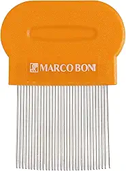 Pente Fino com Dentes em Aço Inox, 1222, Marco Boni, Laranja, 1 unidade