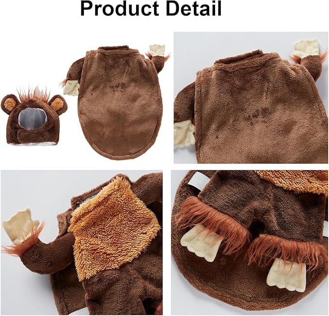 Disfraz de Mono para Perro Pequeño/Mediano HDKUW - Talla L miniatura 2