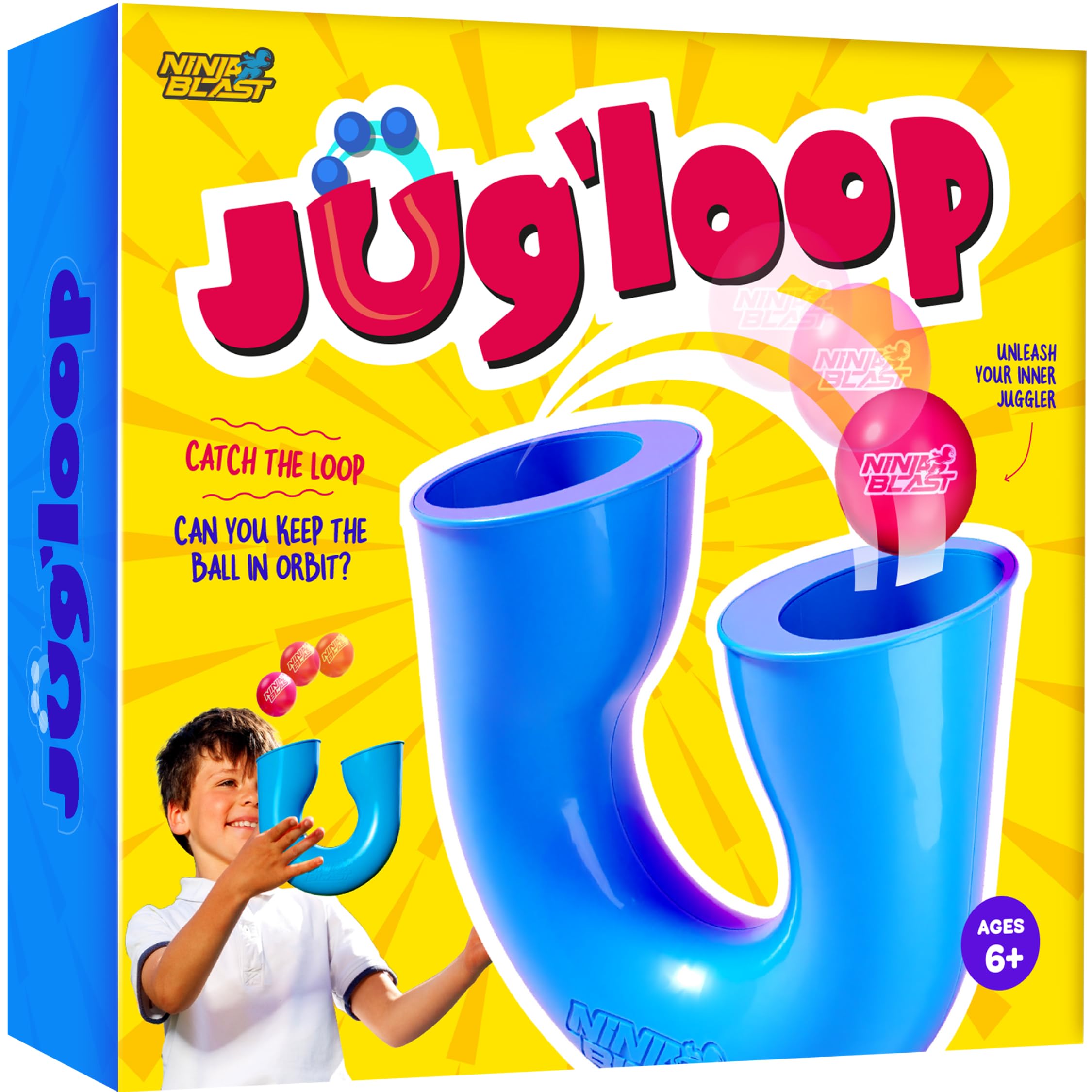 Jug'loop - Juggling Balls Skill Game - Outdoor Games for Kids, Teens, & Adults - Boys Toys for Ages 8-13 - 8 9 10 Year Old Boy Toy Gifts 8-12 - Cool Teen Tween Birthday Gift for Age 8-10, 10-12 Years