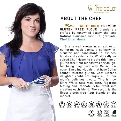 Miniatura 9 de Mezcla de harina de pan de oro blanco extra libre de gluten  Para panes, pasteles con levadura, pizza, focaccia  Kosher Sin gluten vegano sin soja