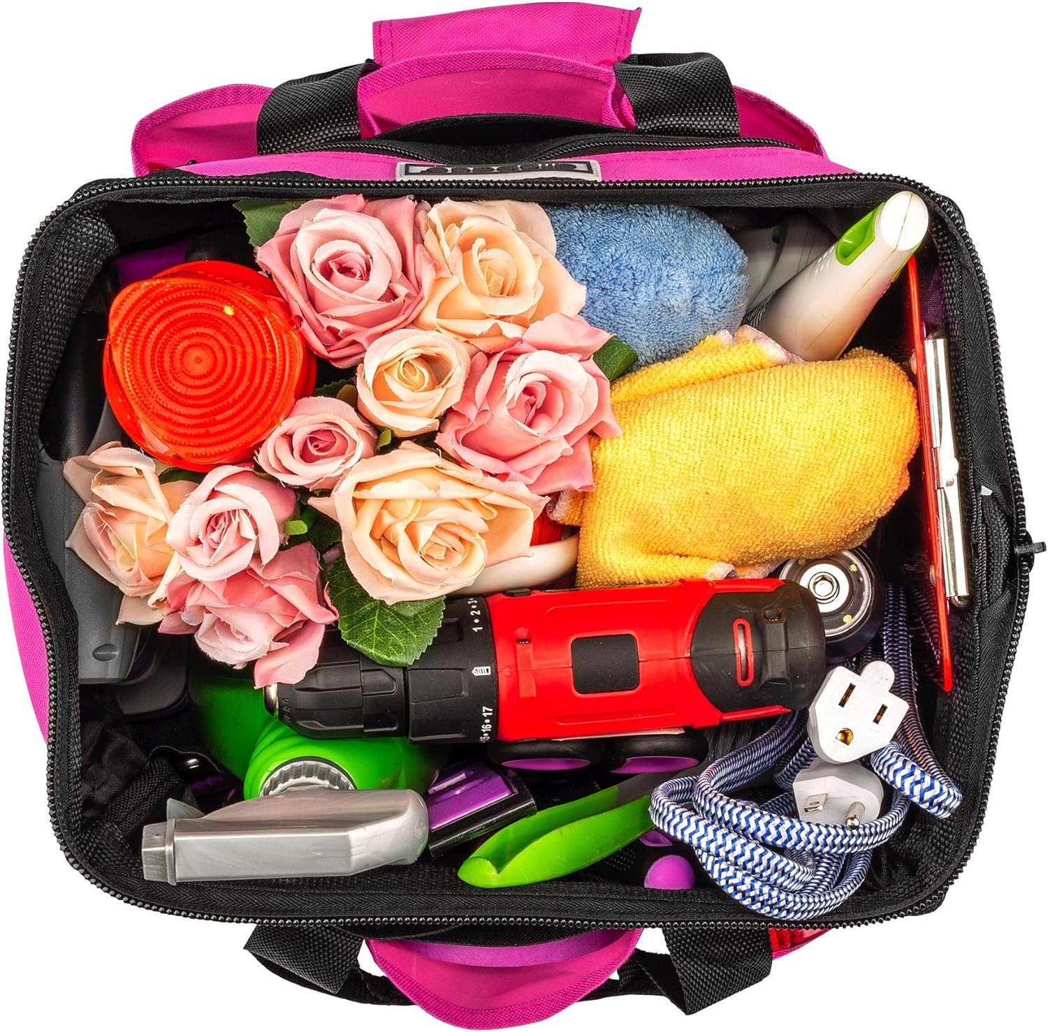ALLSPACE Pink Tool Bag with 43 Piece Pink Tools, Tool Set for Women, Screwdrivers, Hammer, Ladies Hand Tools, Craft and DIY - 240214