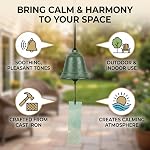 AUNMAS Wind Chime Japonaise Furin Style Belle Son ancienne horloge en fer forgé cloche de vent pour jardin Patio Balcon Décoration, vert