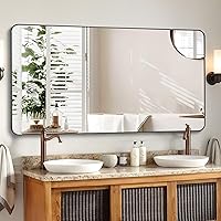 Vista 21 de Espejo de Baño de 30" x 36", Espejo de Pared Negro Mate con Marco de Metal, Espejo Rectangular Decorativo de Tocador para Dormitorio Baño Sala