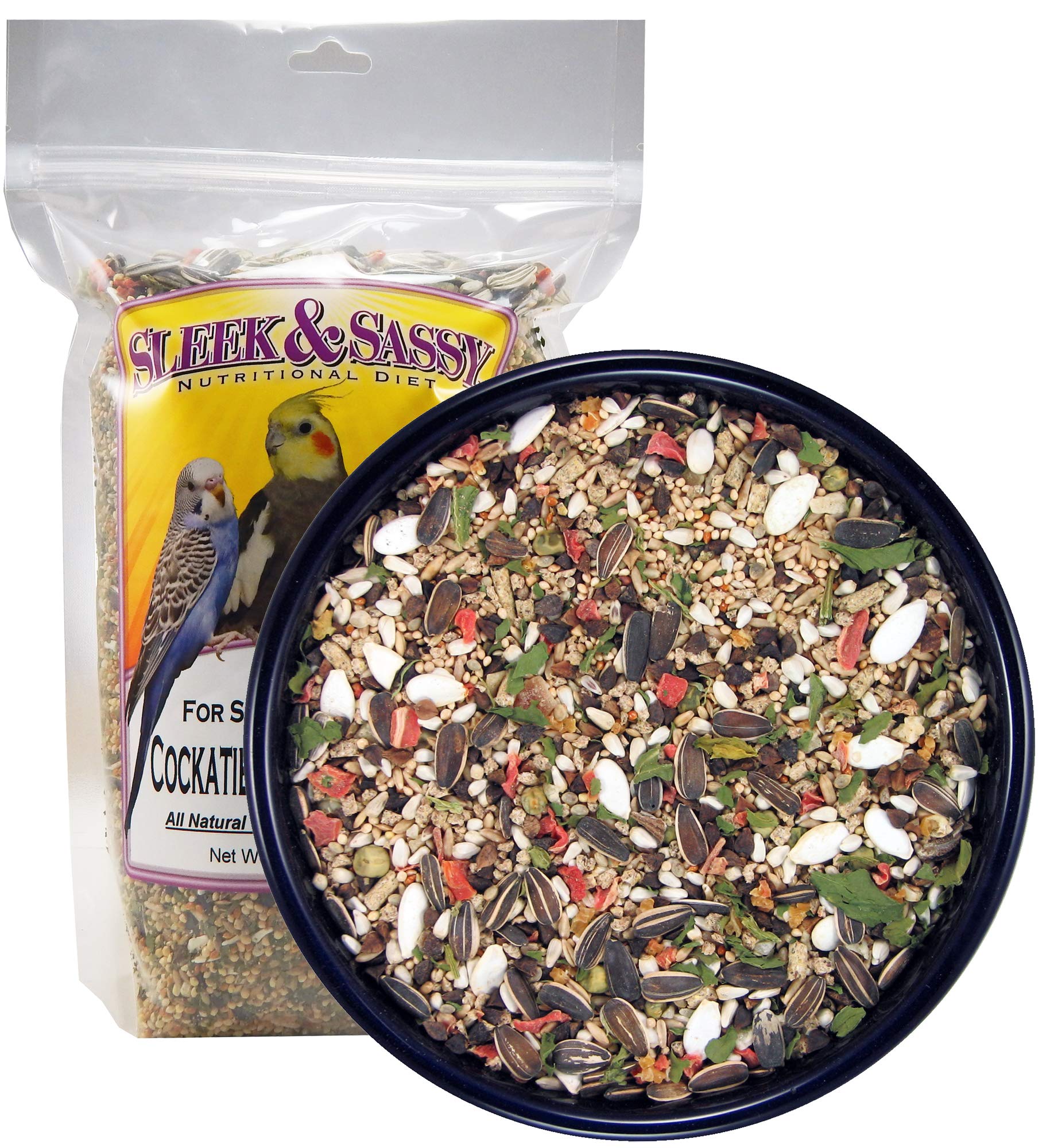 SLEEK & SASSY Small Hookbill Bird Treat for Lovebirds, Cockatiels, Quaker Parrots & Small Conures (2 lbs.)