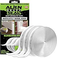 Alien Draft Seal 49 Ft Anti-Draft Tape - Flexible Transparent Weather Stripping for Doors Windows As Seen On TV