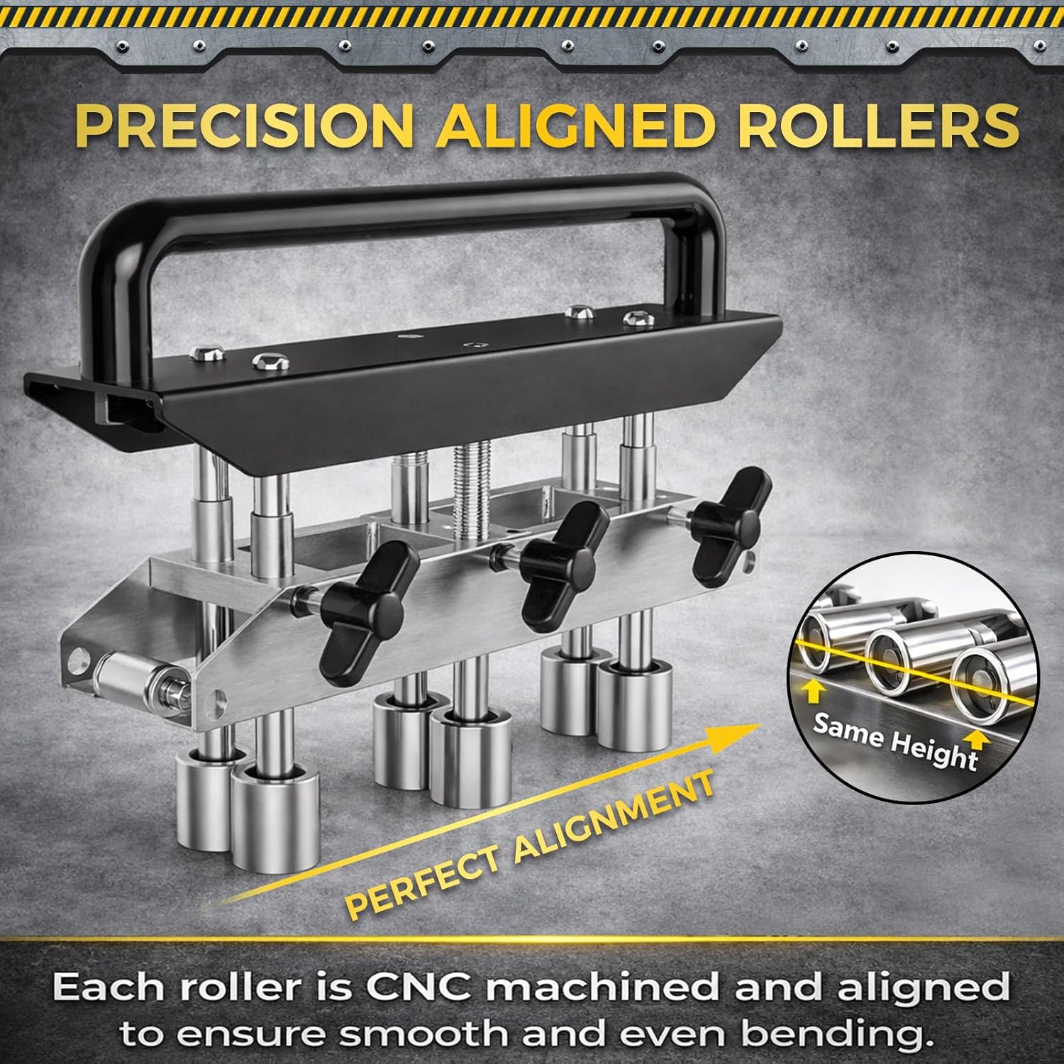 Sheet Metal Edge Roller Bender for Standing Seam Roofing, 3-station Metal Roof Bending Tool for 0-90° Angle, 1/2-5 Inch Bend Width, Sheet Bender Tool