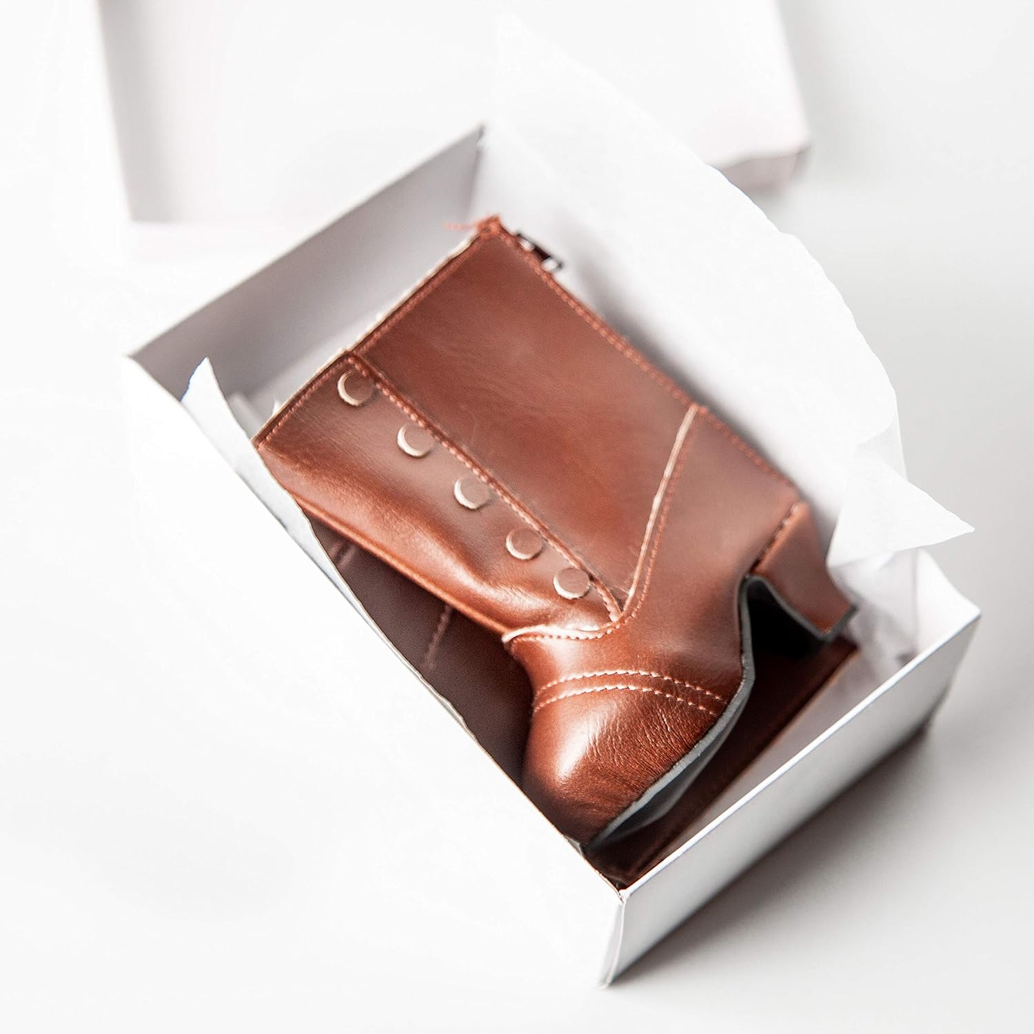 The Queen's Treasures 18 Inch Doll Clothing Accessory, 1890's Style Brown Boots Plus Shoe Box, Compatible for Use with American Girl Dolls and Clothes USA Small Business, Tariff Price