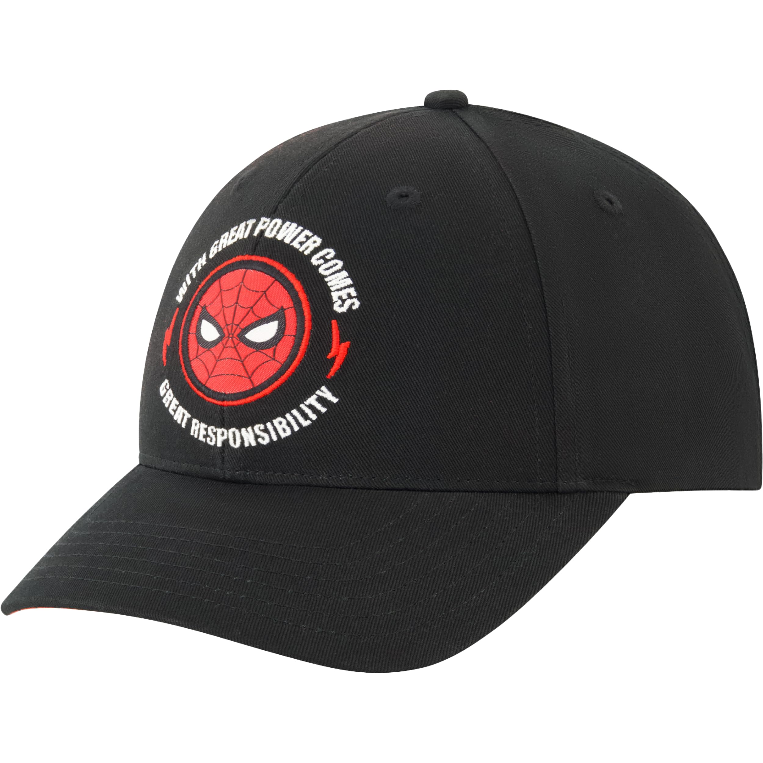 Concept One Unisex's Marvel Spider-Man Baseball Cap, Adult Snapback Hat with Curved Brim, Black/Red, One Size