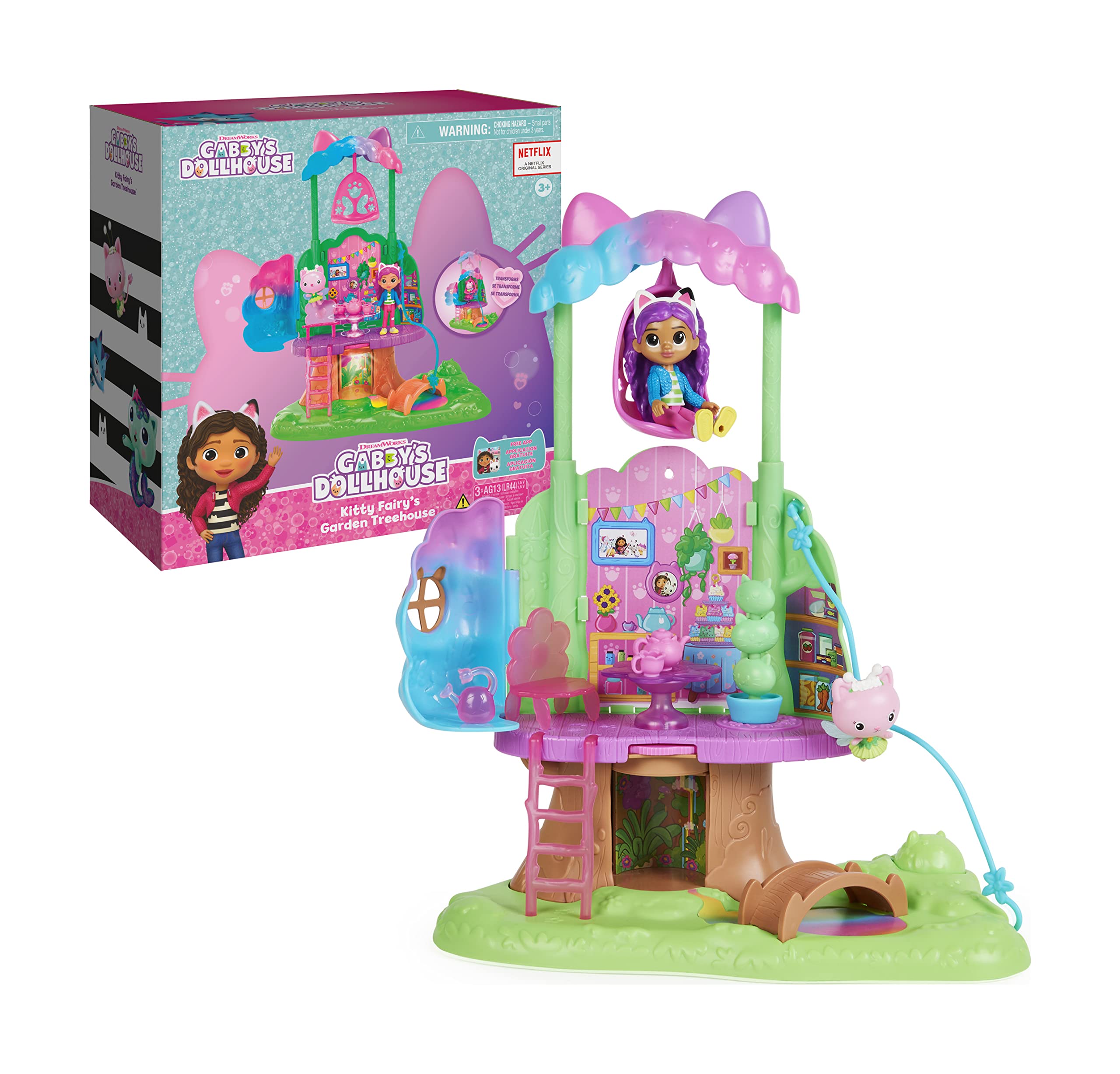 Gabby's Dollhouse, Transforming Garden Treehouse Playset with Lights, 2