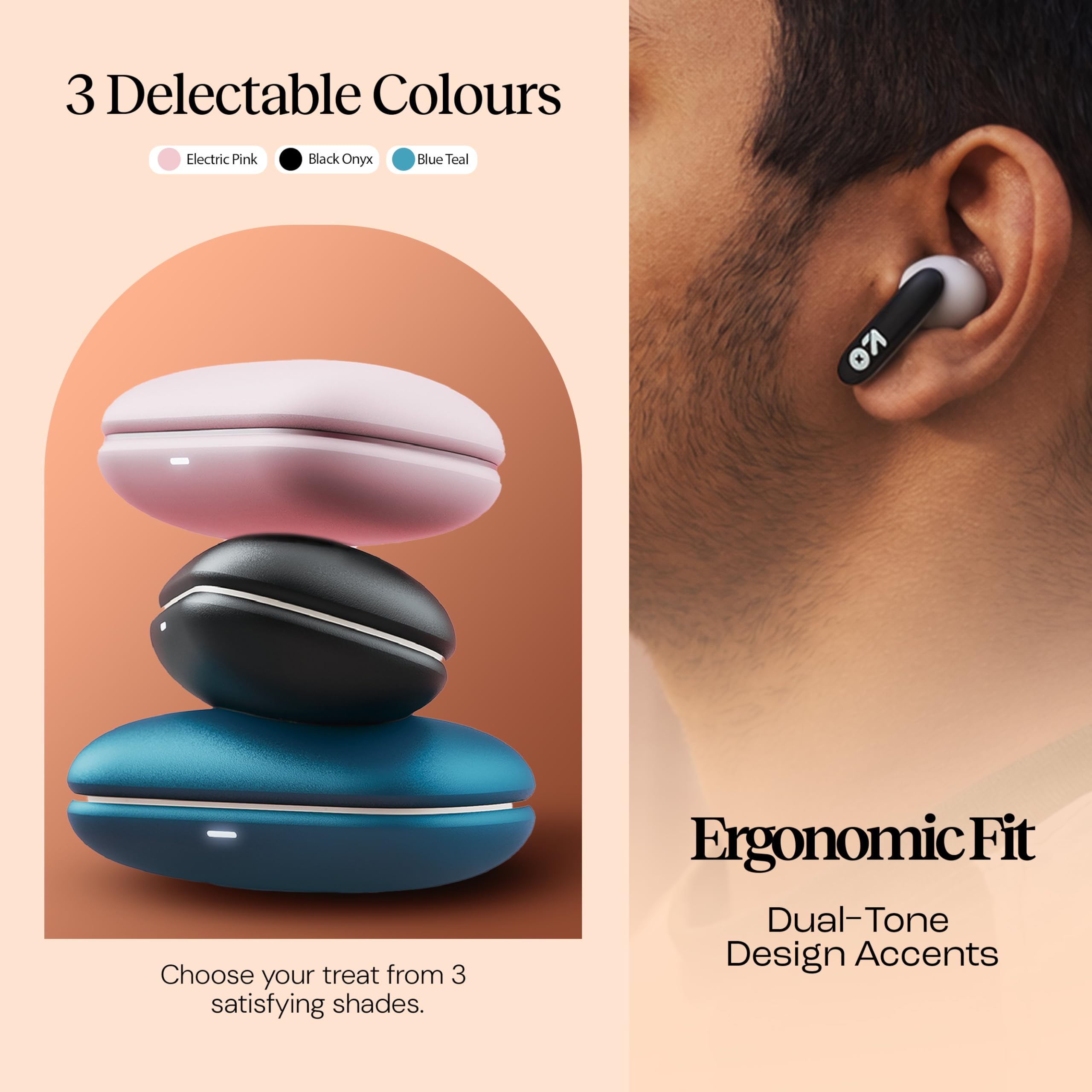GOBOULT Y1 v2.0 Ear Buds Wireless with 60H Playtime, Zen Quad Mic ENC, 45ms Low Latency, Touch Contorl, Dual Device Pairing, Bluetooth 6.0, 13mm Driver Earbud TWS Wireless Earphone (Electric Pink) — Amazon image 10