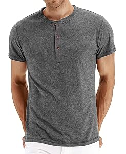 PEGENO Men’s Casual Short Sleeve Henley