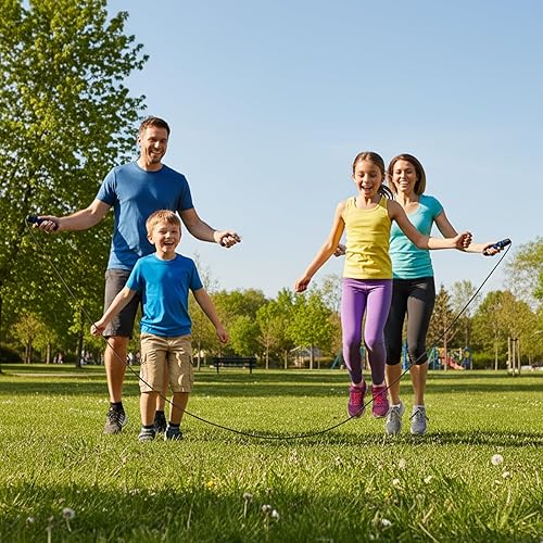 Miniatura 7 de 12 cuerdas de saltar con rodamientos de bolas, cuerda de salto de velocidad ajustable con asas de espuma para fitness, ejercicio, entrenamiento