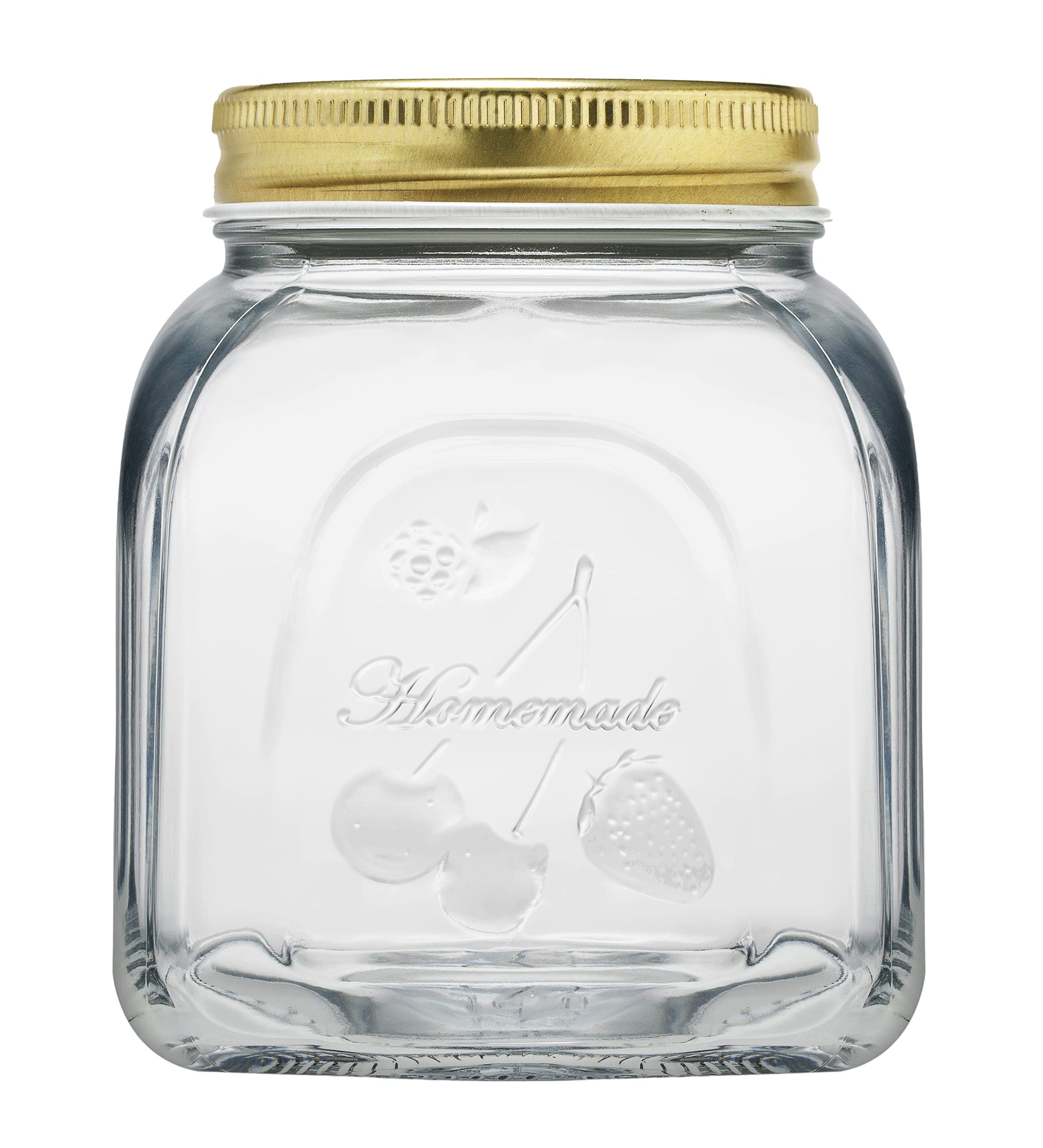 Pasabahce Homemade Glass Jar with Metellic Lid from House of the Original Pasabahce from Turkey | Stylish & Durable Airtight Storage Container for Pickles, Snacks, Cookies & Spices (500ml, 1pc)