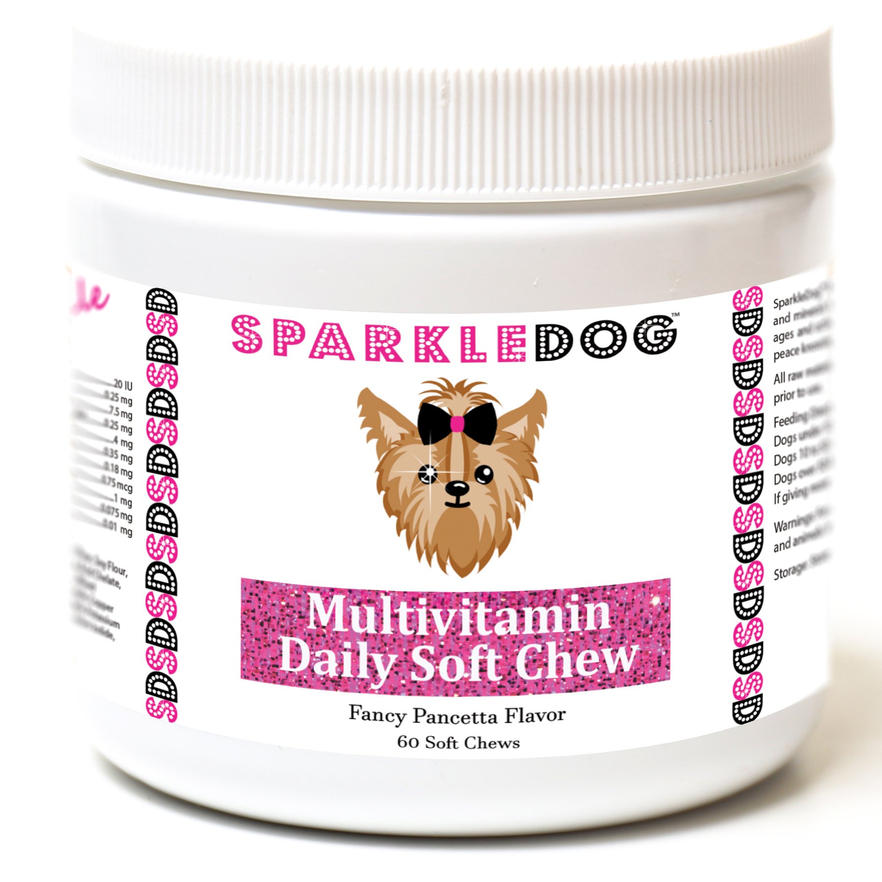 SparkleDogMultivitamin Daily Supplement Soft Chews for Dogs - Dietary Support for Small Medium or Large Pets - for Active Working & Senior Canines - 60 Chews