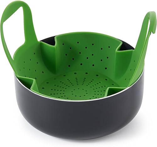 Miniatura 6 de Cesta vaporera de silicona para verdurasalimentos - Inserto para ollas, sartenes, ollas de barro y más..