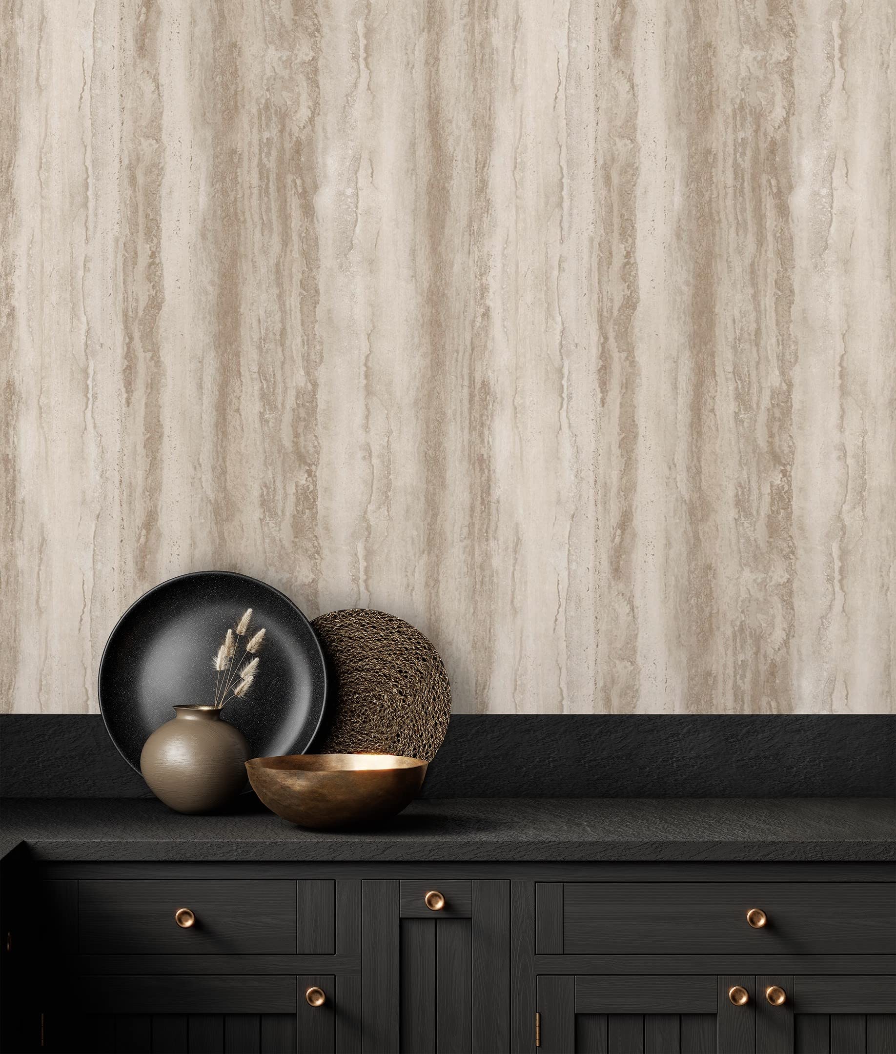 Papier peint vinyle de marbre en relief chic GAULAN pour salon élégant