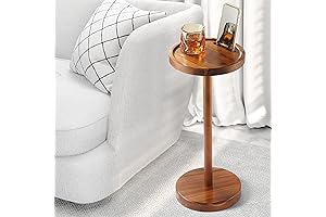 Stylish and Cohesive: Pedestal Drink Stand Side Table with Phone Holder