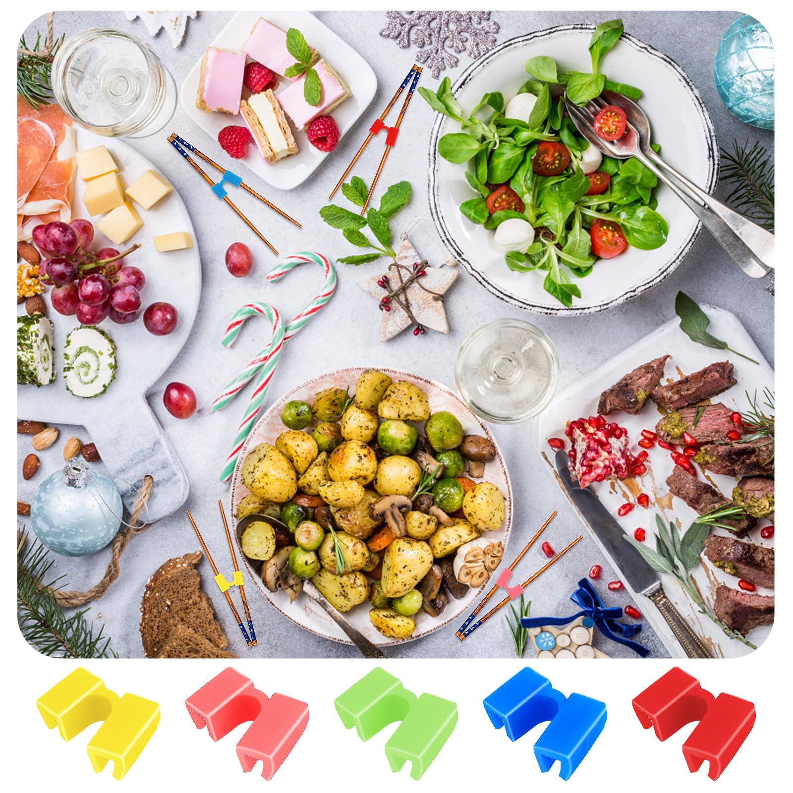 6 Piezas Palillos de Entrenamiento Coloridos, Reutilizables de Plástico para Adultos y Niños, Ayudantes para Aprender