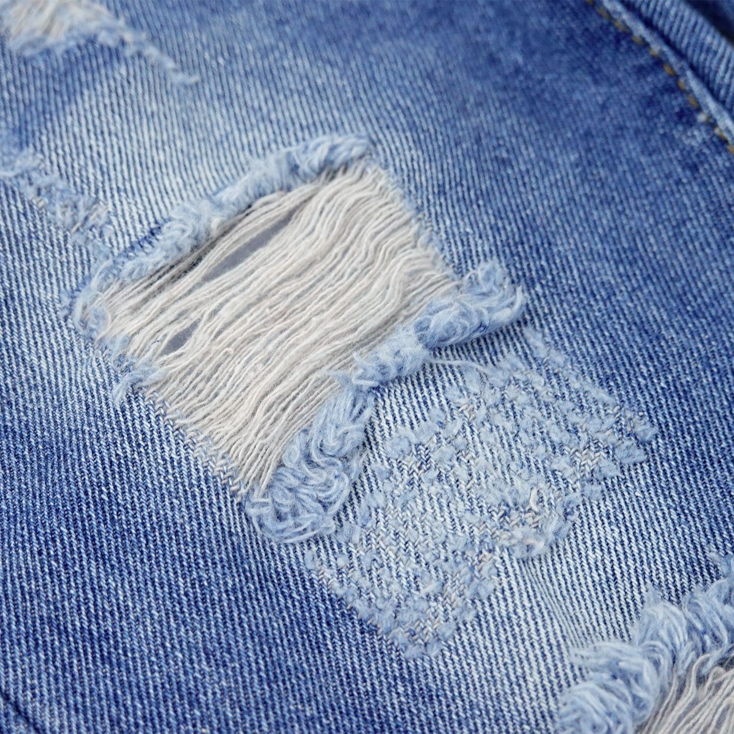 KIDSCOOL SPACE Baby Little Boys Jeans,Elastic Band Inside Straight Fit Ripped Denim Pants - Image 5