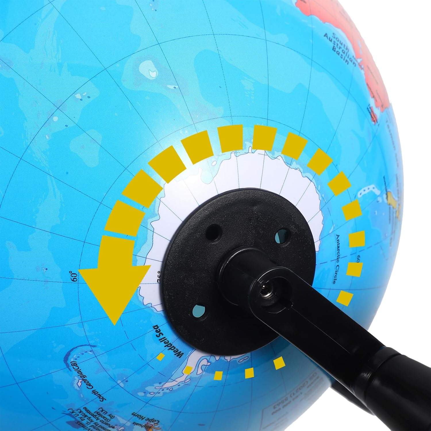 DOITOOL Educational Spinning World Globe with Plastic Base, Interactive Geography Learning Tool for Classroom and Home Study, 20cm Earth Globe with Stand