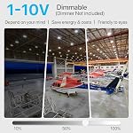 HYPERLITE LED UFO Lumières de haute baie 250W 35,000lm 1-10V Dimmable 5000K 5' Câble avec 110V Corde de crochet de fixation sans danger UL Répertorié pour Shopping Mall Stadium Exhibition Hall