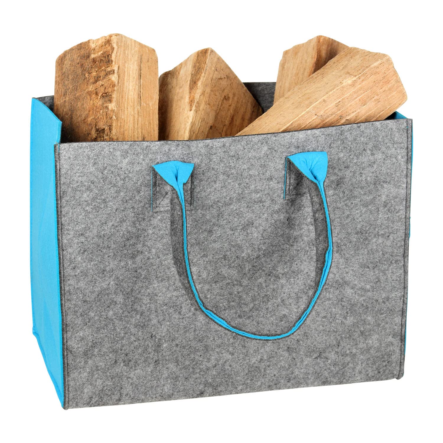 Schramm® Set 2 Borse In Feltro Tondo Con Manici - Grigio Scuro ø34cm E ø25cm - Per Legna, Giochi, Libri - Foto 3