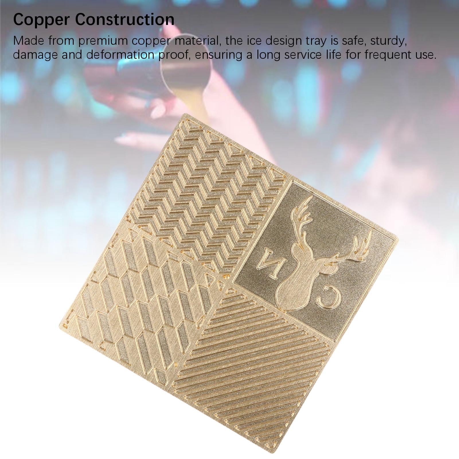 Sello para Cubitos de Hielo, Hoja de Arce de Cobre, Accesorios para Camarero, Molde para Hielo para Cócteles y Whisky con Decoración de Bloques de DIY, Ideal para el Hogar, Bar, Hotel, (B02)