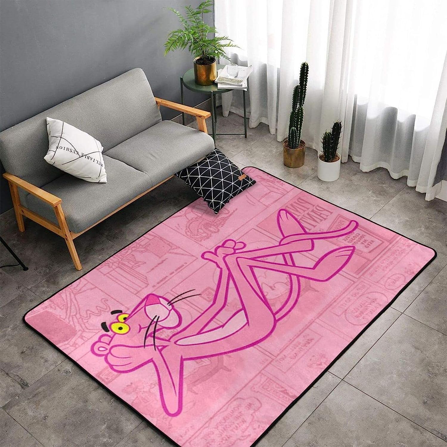 ラグ ラグマット Hot Pink 約125cm × 約179cmⓉ カーペット ラグ ラグマット 可愛い おしゃれ 滑り止め付き