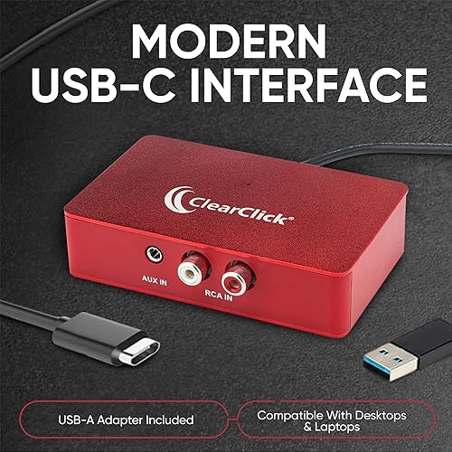 Miniatura 4 de ClearClick Audio a USB 2.0 (segunda generación) - Dispositivo de captura de audio y transmisión en vivo - Entrada 18" 0.138 in Aux AV RCA Audio y
