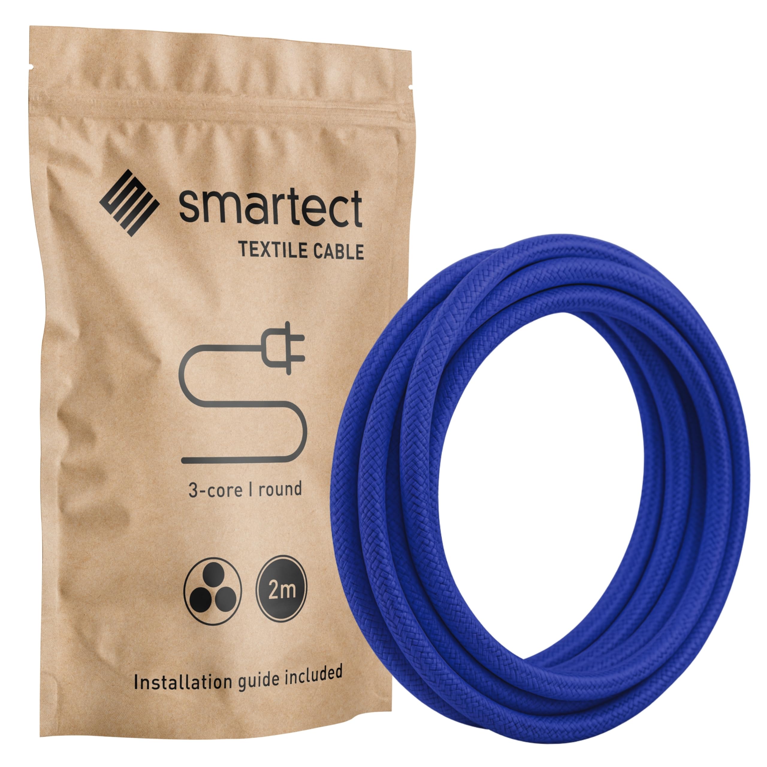 smartect Cable Textil en Color Marrón, Cable Electrico 3 Hilos de 5 Metros (3 x 0,75 mm²) Cuerda para Lampara con Revestimiento Textil para su Proyecto DIY — view 40