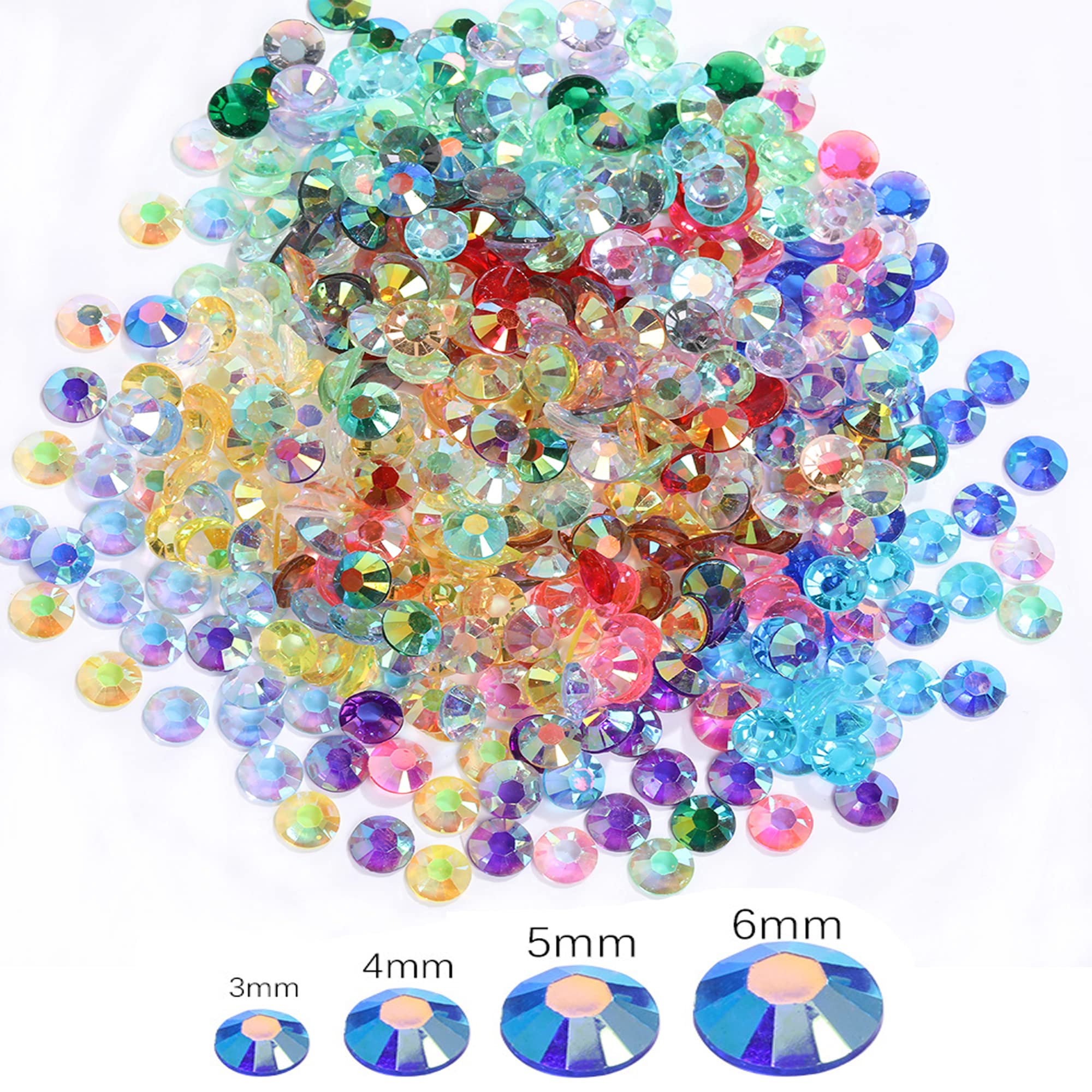 Niziky 5000 strass in resina gelatina con retro piatto, 4 mm, per artigianato, colore rosa chiaro AB con retro piatto, per scarpe, tazze, bottiglie, tazze, tazze e artigianato