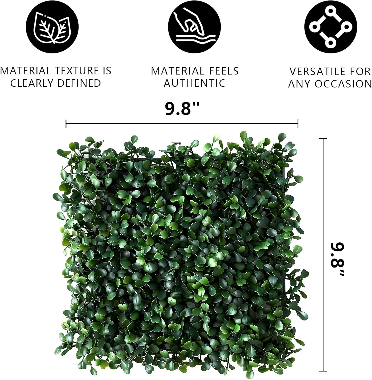 Artificial Grass Wall Backdrop Panels, 10 X 10 in 12Pcs Greenery Backdrop, Green Wall Decor for Outdoor, Indoor Grass Walls, Garden Fence, Backyard and Decor (10 x 10'')