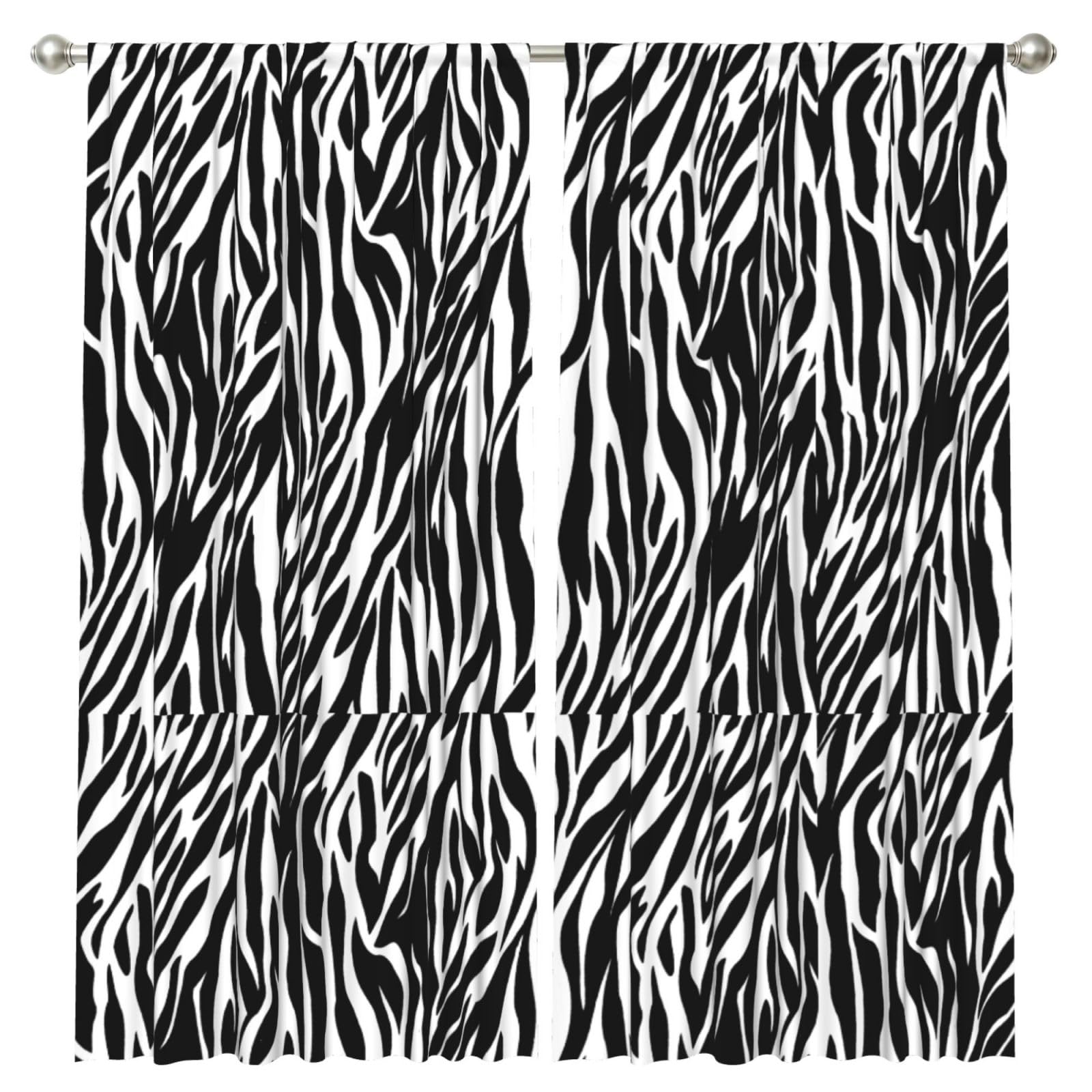 InOmak Zebra Print, 2 Panels Window Curtains 52 x 84 Inch Blackout Curtains for Living Room Bedroom