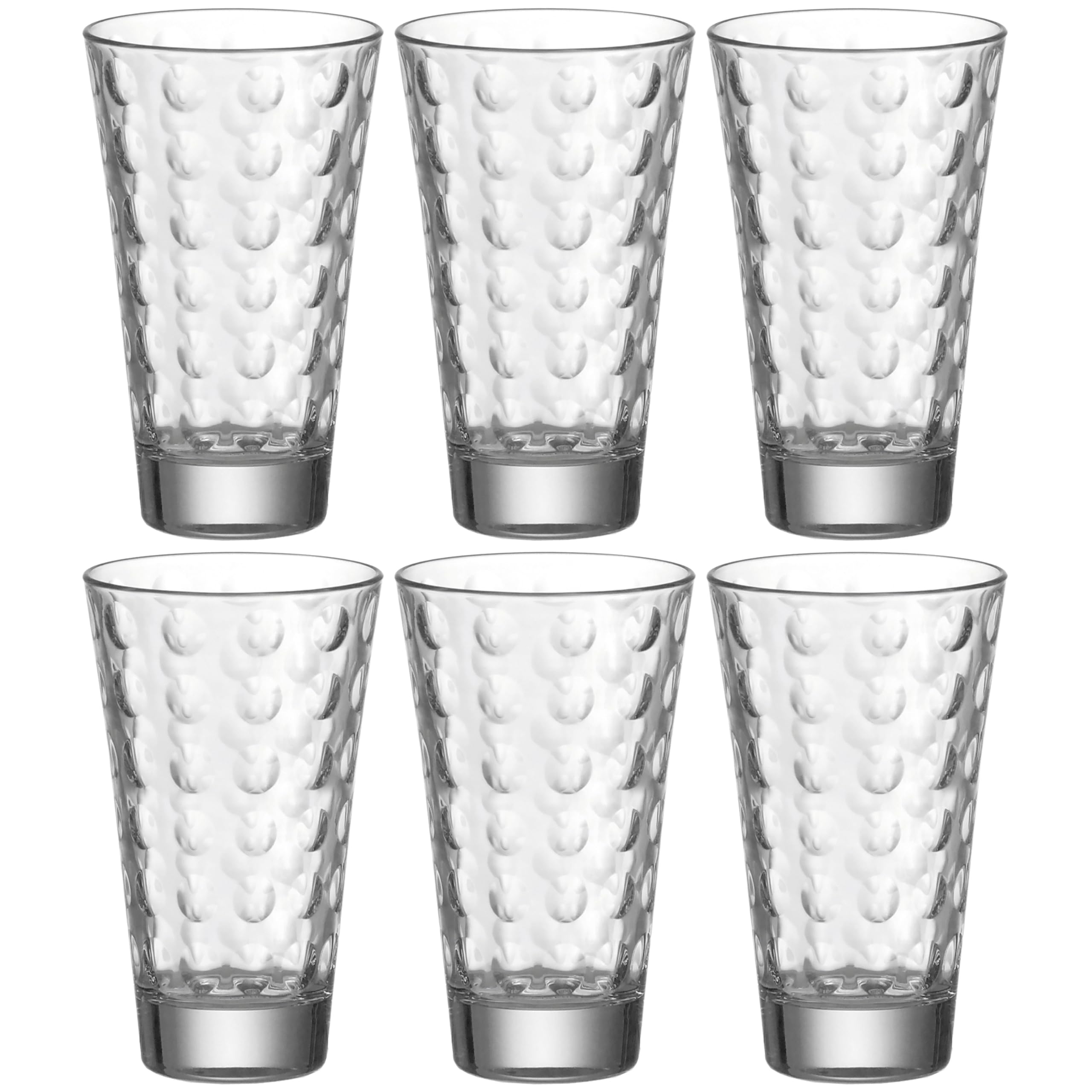 Leonardo Ciao Optic 012684 szklanki na wodę, kubki do picia ze szkła, nadają się do mycia w zmywarce, zestaw 6 sztuk, 300 ml