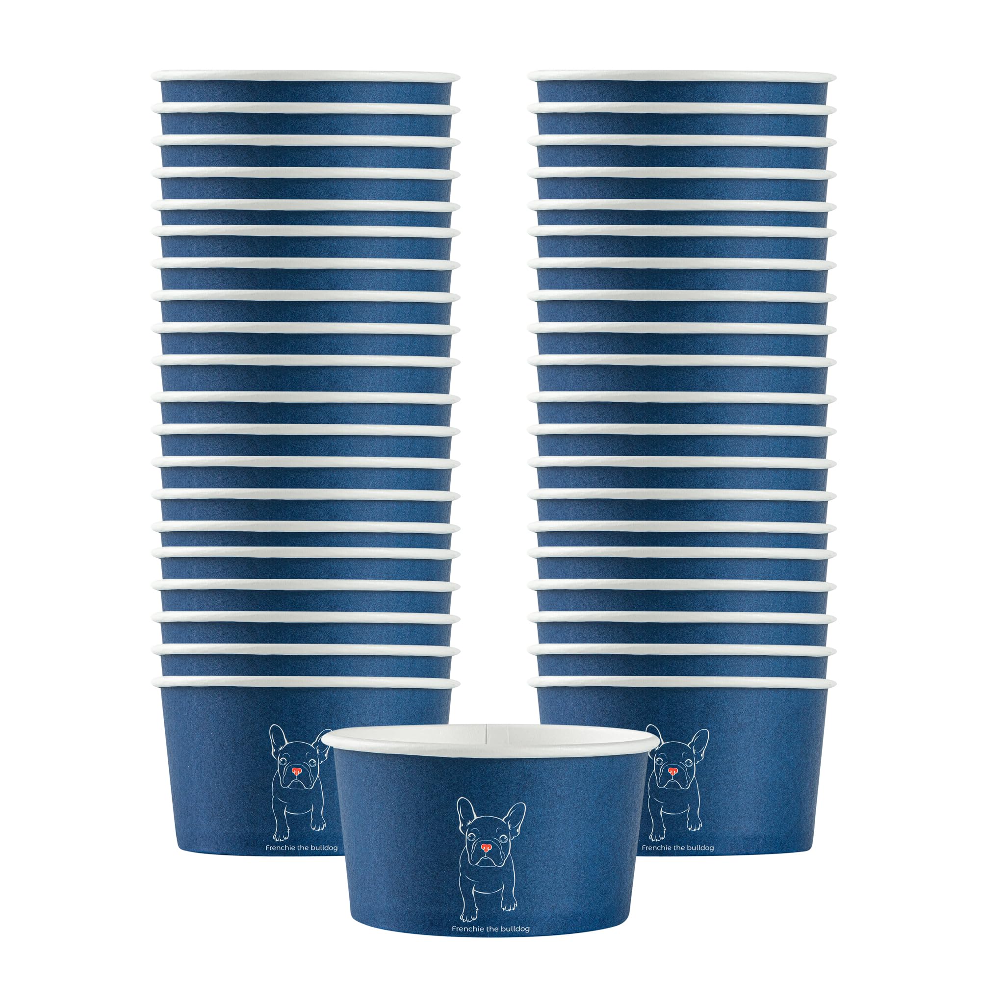 Restaurantware Coppetta 8 Ounce Dessert Cups, 50 Disposable Ice Cream Cups - Lids Sold Separately, Sturdy, Frenchie Paper FroYo Bowls, For Hot And Cold Foods, Perfect For Gelato Or Mousse