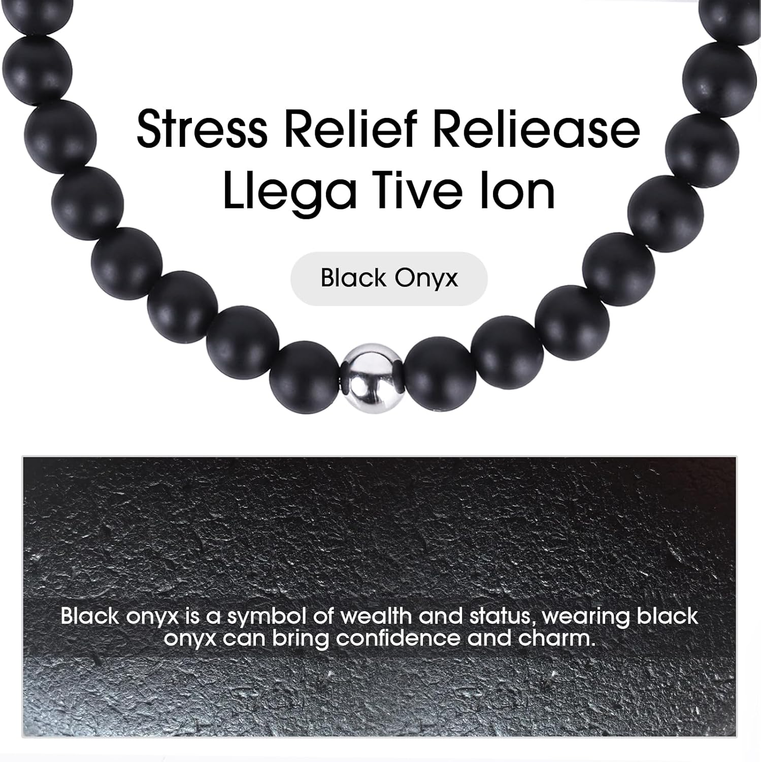 Black Beaded Bracelets for Men Boys: 6mm Obsidian Onyx Lava Beads Mens Bracelet Set Mens Jewelry - Cool Anniversary Valentines Fathers Birthday Gifts for Him Boyfriend Husband Man Son Dad - Image 4