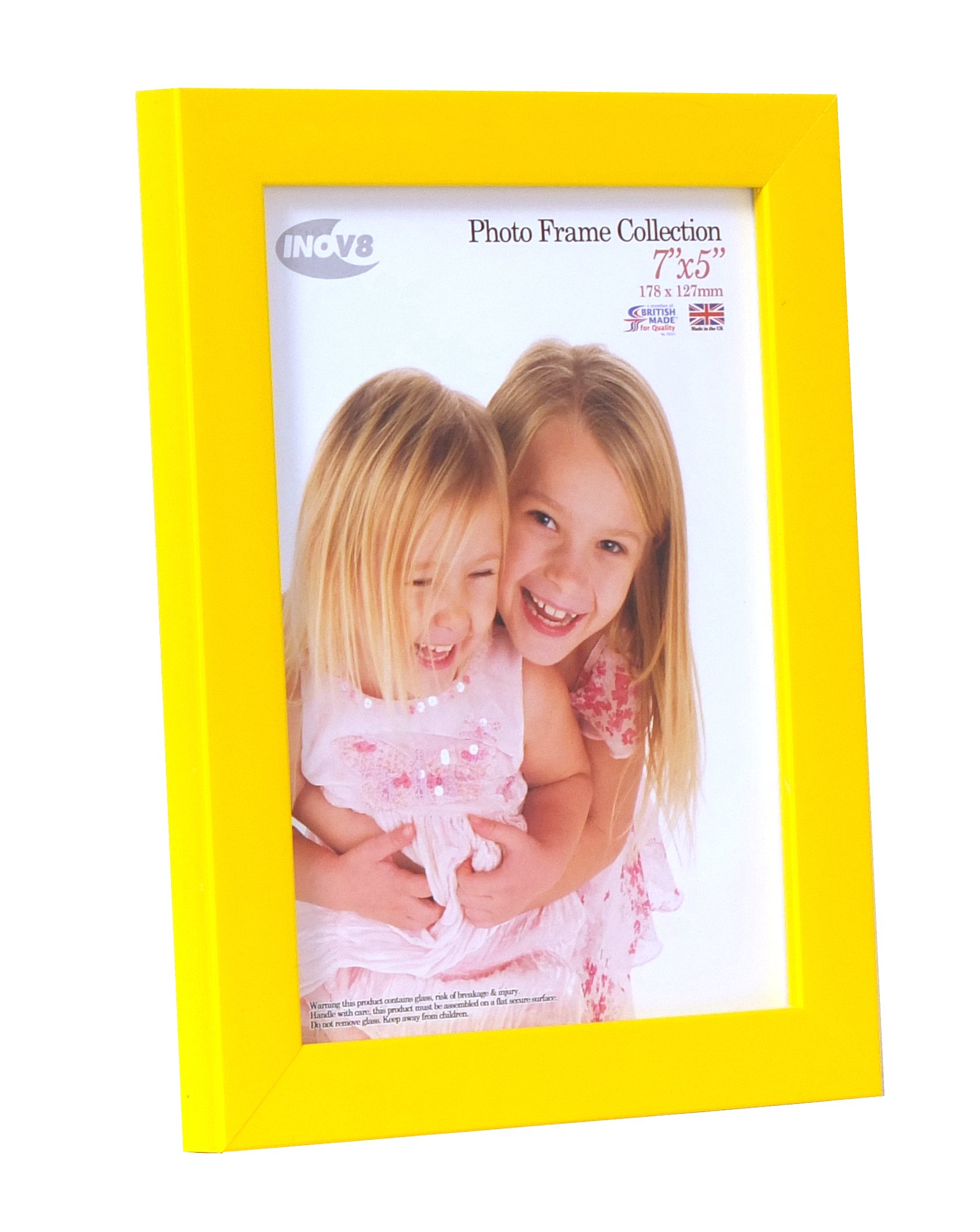Inov8 PFVS-CAYE-75 British Made Traditional Picture/Photo Frame, Canary Yellow, 7x5 Inch