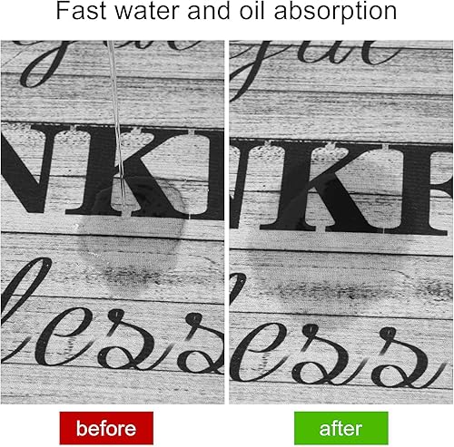 Miniatura 5 de Juego de 2 alfombras de cocina lavables para piso, hogar, fregadero, baño, antideslizante, acolchado, alfombra de cocina de granja, alfombra de pie