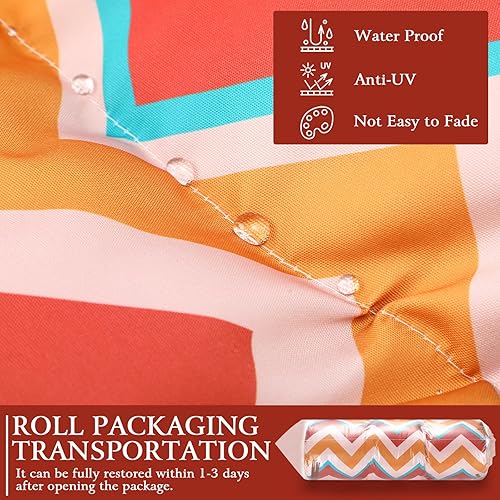 Miniatura 3 de Suzile 6 cojines para silla de respaldo alto para exteriores, impermeables, para asiento de patio, 21 x 44 x 3 pulgadas de alto, funda de cojín