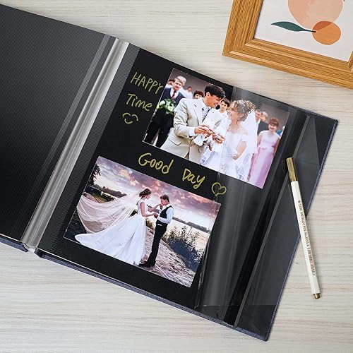 Miniatura 4 de Spbapr Large Photo Album Self Adhesive Linen Cover Magnetic Scrapbook Album DIY Scrap Book 40 Black Sticky Pages for 3x5 4x6 5x7 8x10 Pictures with
