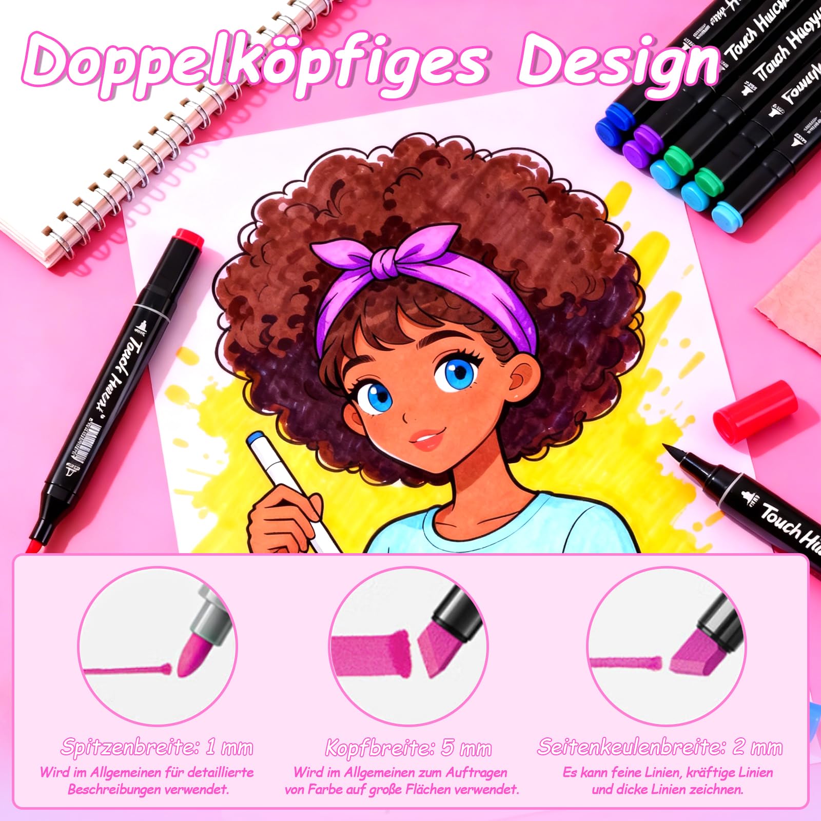 Alkohol Marker, 120 Farben Doppelseitiger Alcohol Marker Stifte Set Doppelpinselspitze, Permanente, alkoholbasierte Farbstifte für Erwachsene, Künstlerbedarf, Geschenkidee für Illustratoren