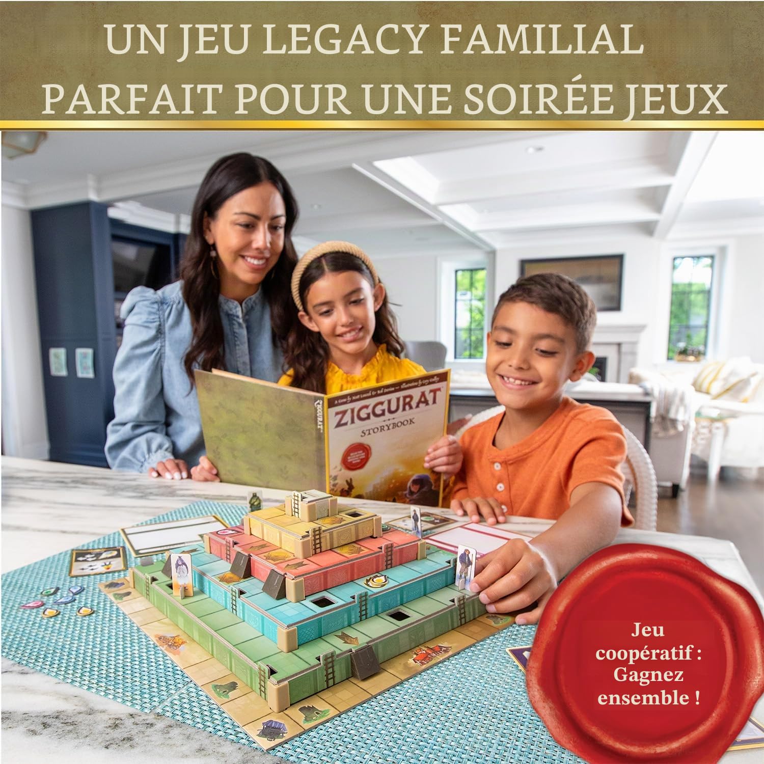 MindWare Ziggurat Jeu d'aventure familial coopératif par Matt Leacock et Rob Daviau, illustré par Cory Godbey à partir de 8 ans