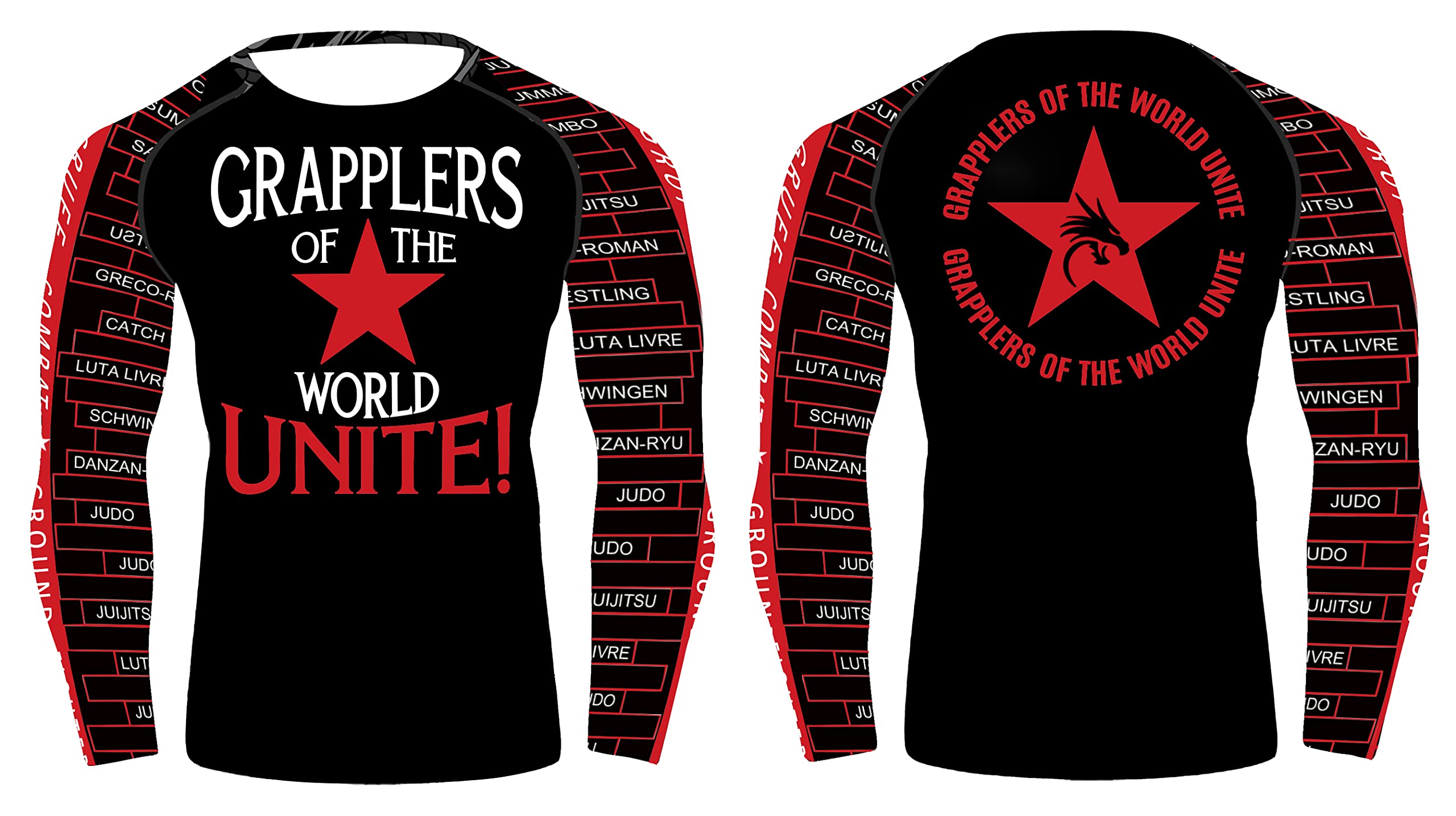 BJJ Rash Guards Grappling MMA Jiu Jitsu No Gi UFC Shirt Fight Wear Langarm